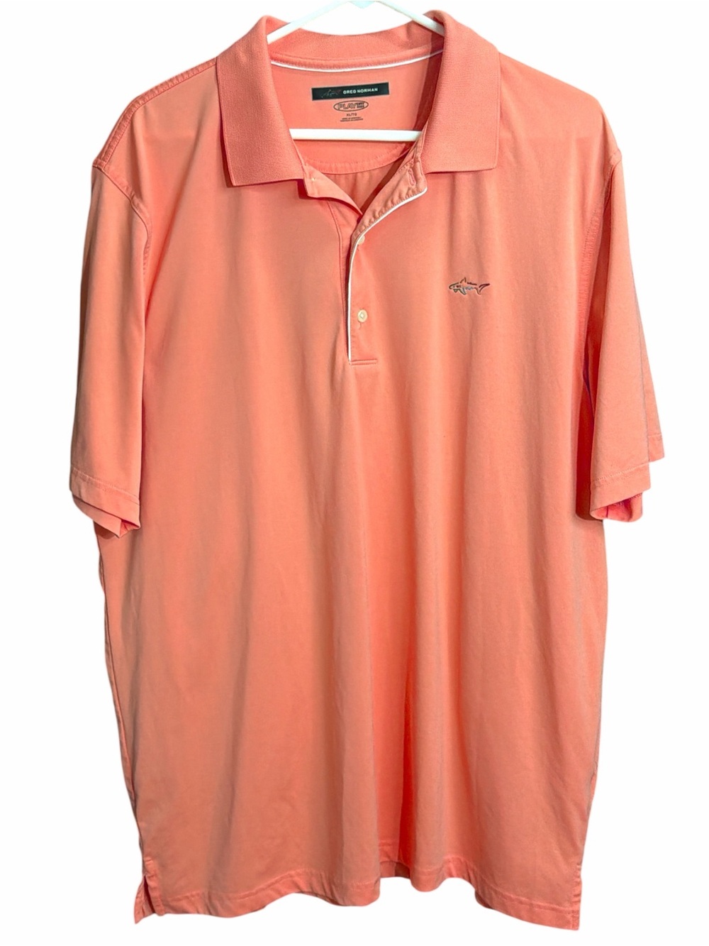 Greg Norman Men’s Coral-Peach Polo Shirt. EC. Size XL